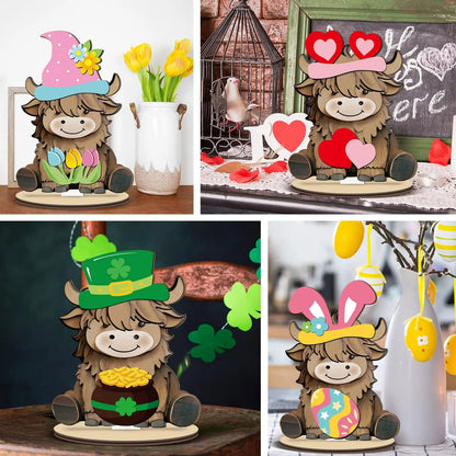 Hot Sale🔥Cute Animals Sign Easter Gift Cat Wooden Sign Desk Decor
