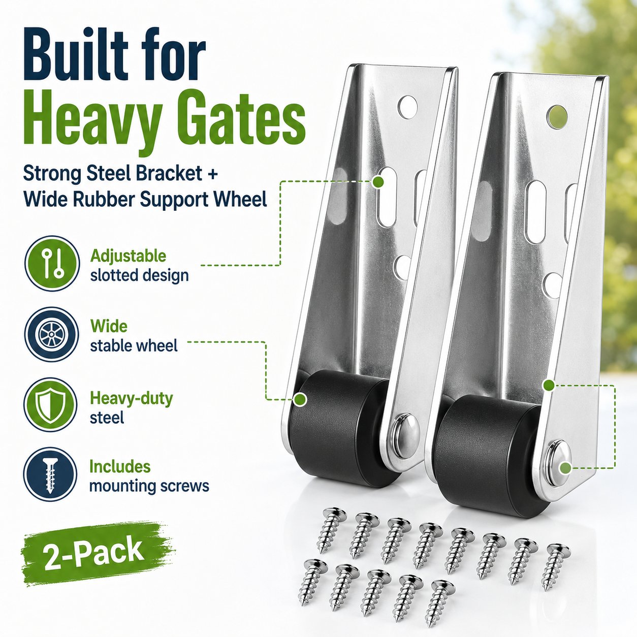 🔧 Heavy-Duty Gate Support Wheel – Anti-Sag Fence Repair Roller for Smooth, Easy Gate Movement ✨