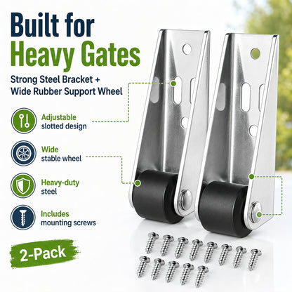 🔧 Heavy-Duty Gate Support Wheel – Anti-Sag Fence Repair Roller for Smooth, Easy Gate Movement ✨