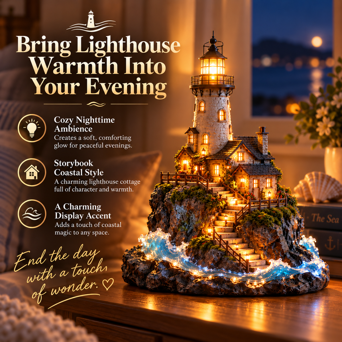 ✨ Last Day – 60% OFF!🌊Coastal Lighthouse "Beacon of Hope" Ornament✨