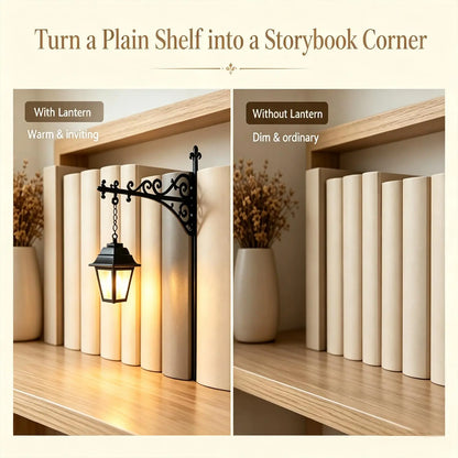 Mini Library Lantern Shelf Lamp for Cozy Reading Nook Decor