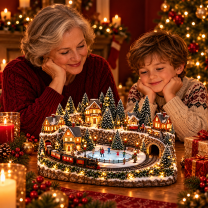 ✨LAST DAY 49% ✨OFF Animated Holiday Train & Ice Rink Scene