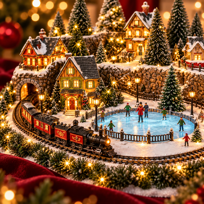 ✨LAST DAY 49% ✨OFF Animated Holiday Train & Ice Rink Scene