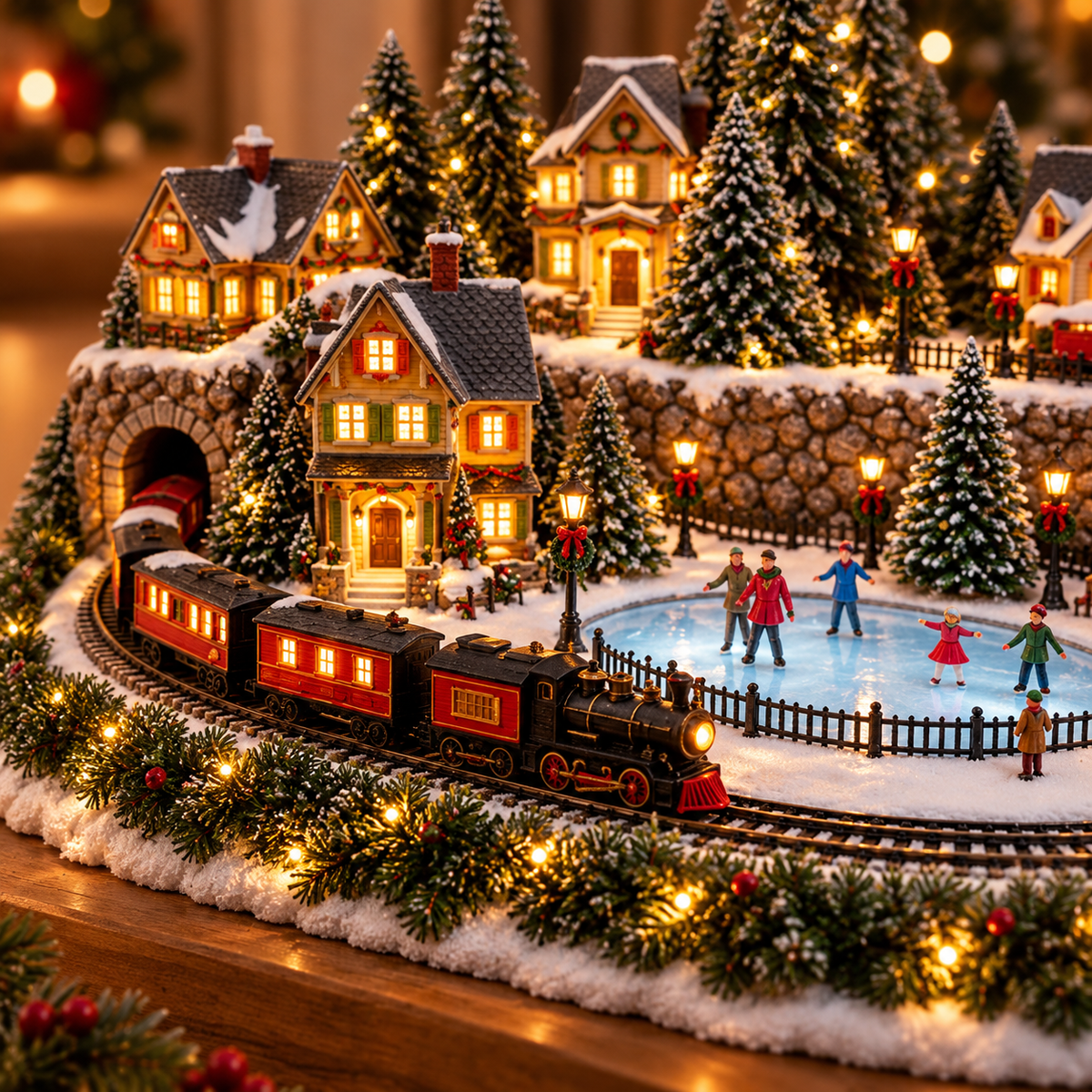 ✨LAST DAY 49% ✨OFF Animated Holiday Train & Ice Rink Scene