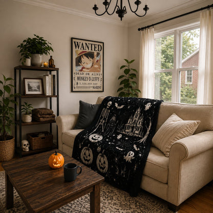 Trick Or Trace Halloween Coloring Blanket 🎃👻