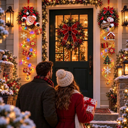 🔥 LAST DAY 49% OFF 🎄✨ Stained-Glass Christmas Hanging Door Decor