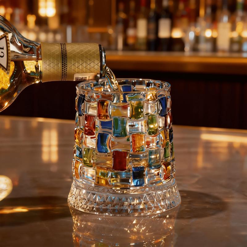 Luxury 360° Spinning Crystal Glass – Star-Cut Stress Relief Whiskey & Wine Glass