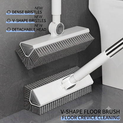3-in-1 Adjustable Floor Scrub Brush – 360° Rotating Cleaning Tool(Free Shipping)