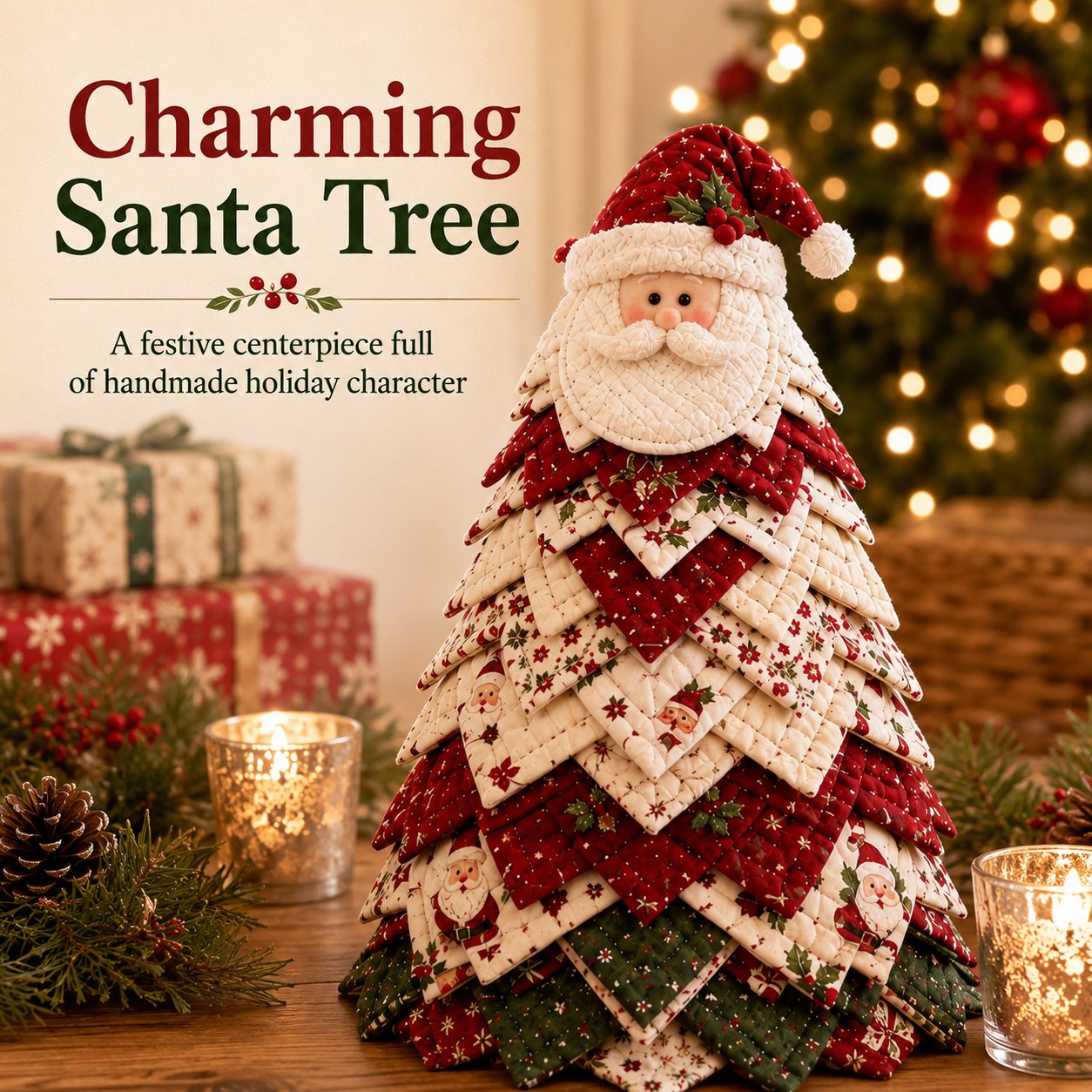 🔥Last Day 49% OFF ✨DIY Quilted Santa Christmas Tree Kit