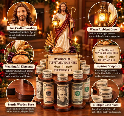 ⏳ Last Day 50% OFF-🙏 Bible Verse Savings Challenge Stand – Christian Cash Organizer & Faith-Inspired Gift