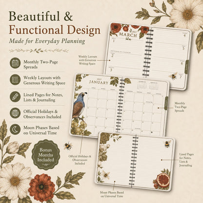 🌙Woodland Wardens 2027 Nature-Inspired Planner 🌿🦊–A Year of Nature's Wisdom & Intention