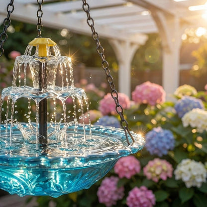 🔥Last 4 hours Hot Sale 50%-🐦Solar Cascade Hanging Bird Bath Fountain