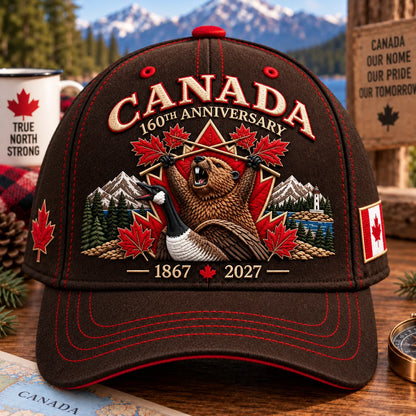 🔥LAST DAY 50% OFF - 🍁 Canada 160th Anniversary 1867–2027 – Premium Embroidered Heritage Cap 100% Cotton