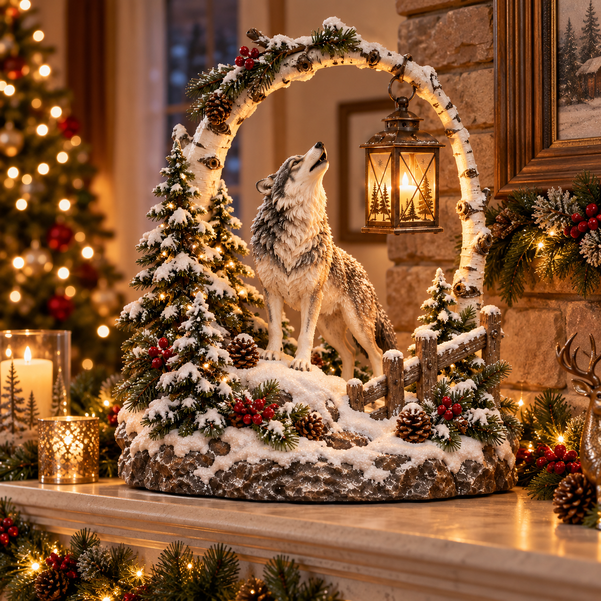 🔥Christmas wooden animal forest-style lanterns