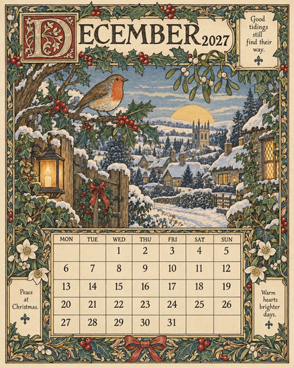 A Year in Britain 2027 – Vintage Storybook Wall Calendar