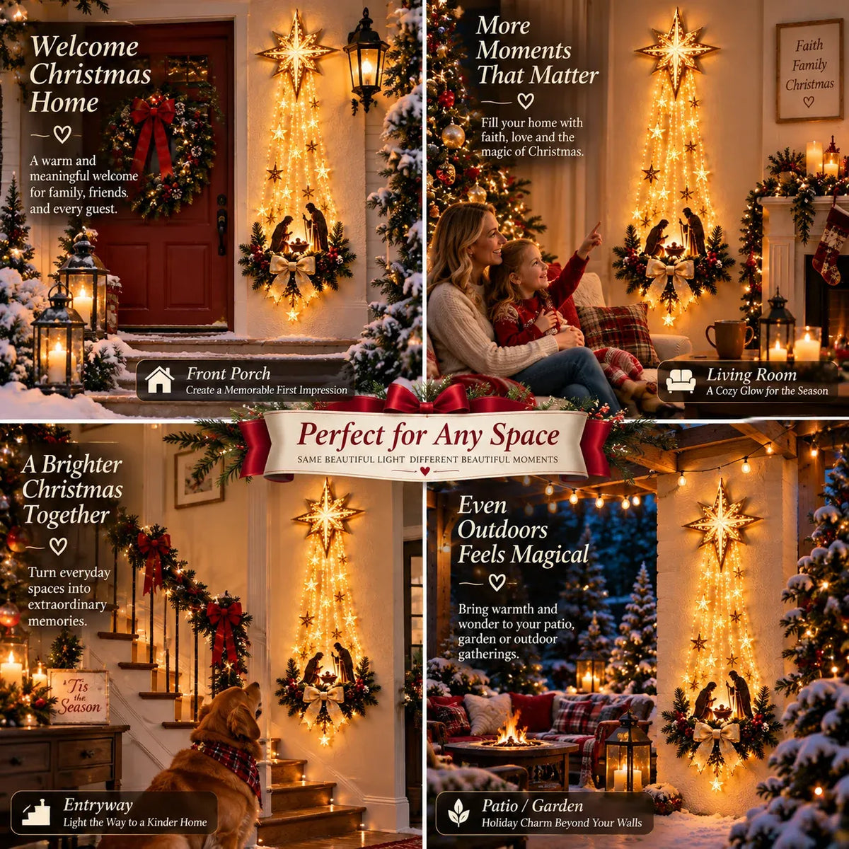 🔥LAST DAY 49% OFF -✝️ Bethlehem Star of Faith™ – Lighted Nativity Wall Decor
