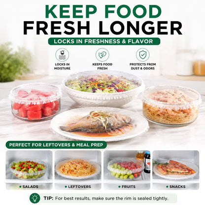 🥗  100PCS Ultra Stretch Food Covers | Keep Every Meal Fresh Longer🥡