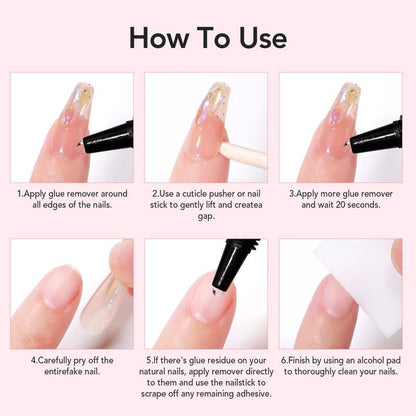 🔥 Last Day Limited Time Promotion🔥Newly Upgraded 10g Quick-Drying Semi-Solid Nail Glue with 10ml Remover – Long-Lasting Adhesive Gel