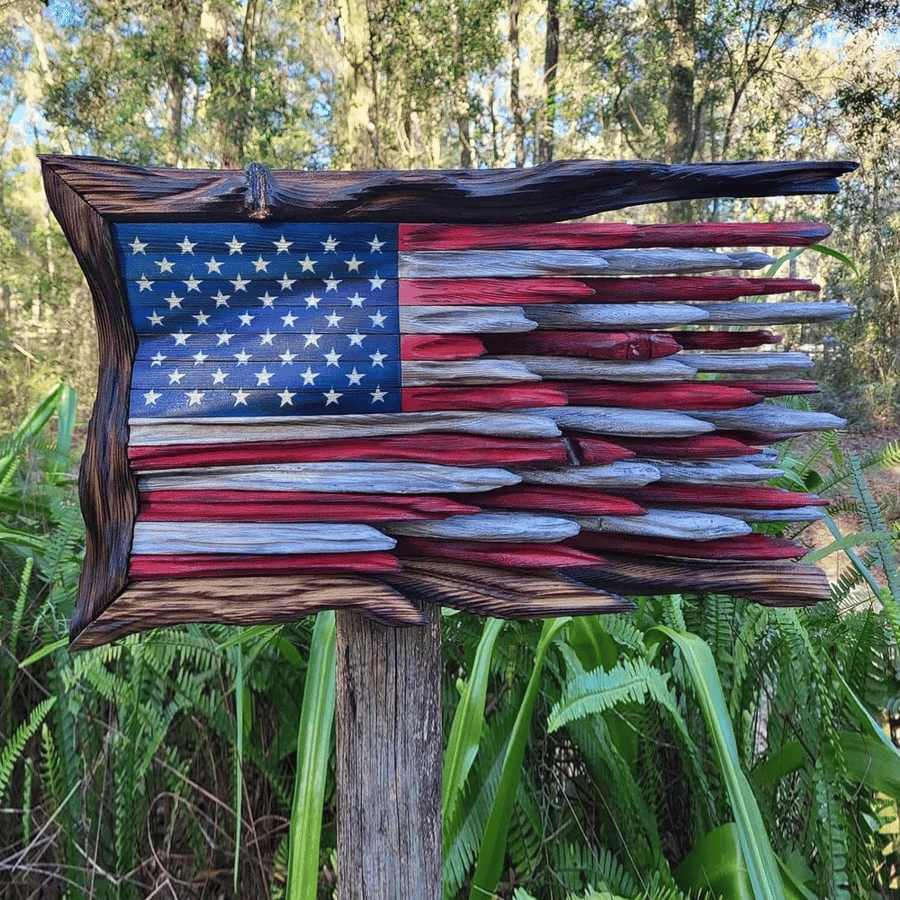 🇺🇸 Driftwood American Flag Wall Art Patriotic Handmade Decor