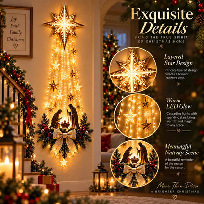 🔥LAST DAY 49% OFF -✝️ Bethlehem Star of Faith™ – Lighted Nativity Wall Decor