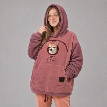 ⏰LAST DAY 50% OFF 🐾 Cozy Pet Carrier Hoodie — Built-In Pouch for Cats & Small Dogs