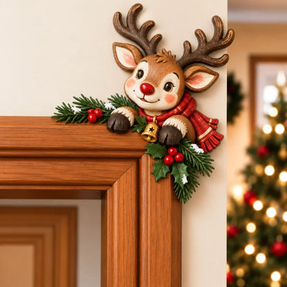 ⏰ LAST DAY 50% OFF 🎅 3D Sculpted Christmas Peekaboo Door Frame Corner Decor