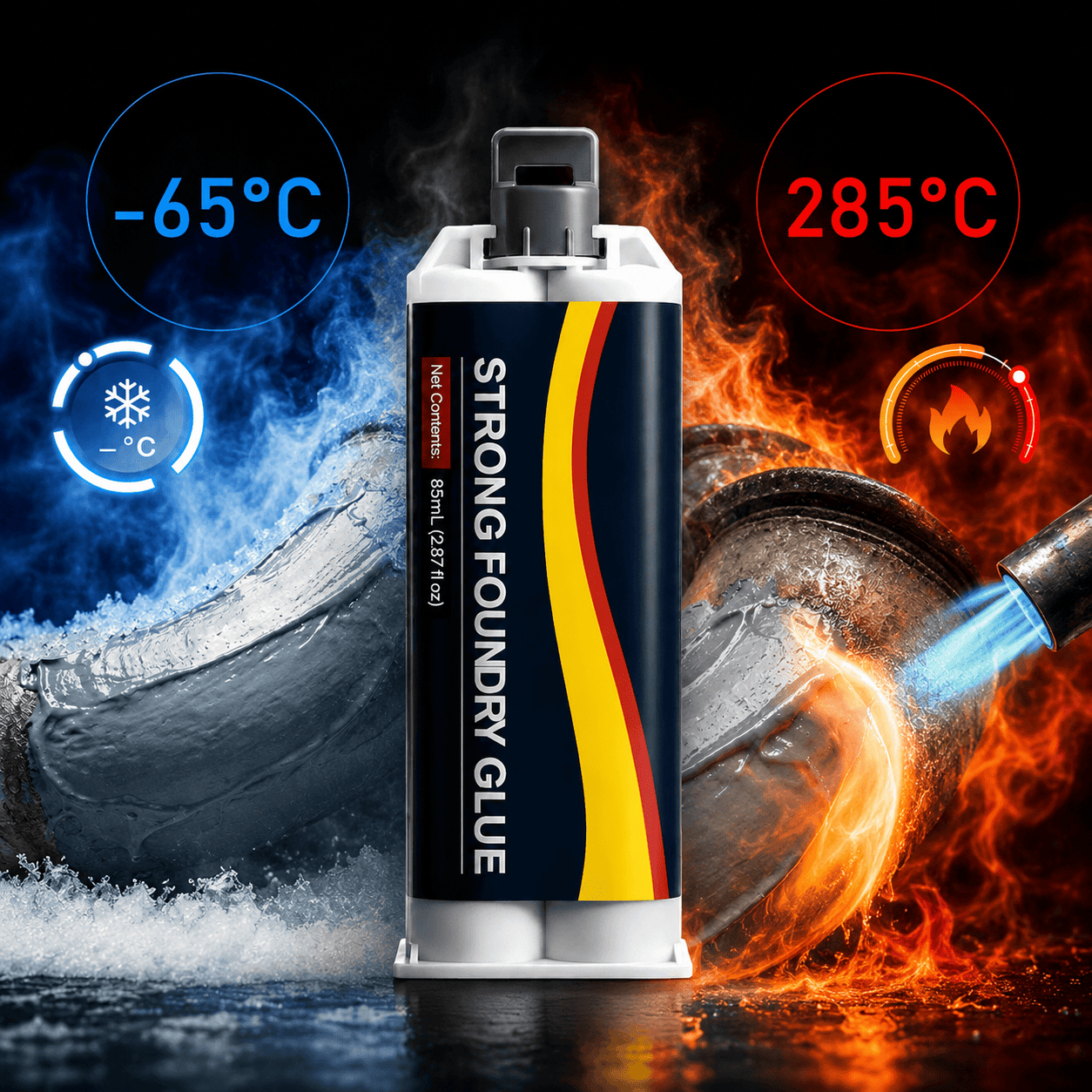 🔥 Industrial Waterproof High Temp Metal Repair Foundry Glue ⚙️