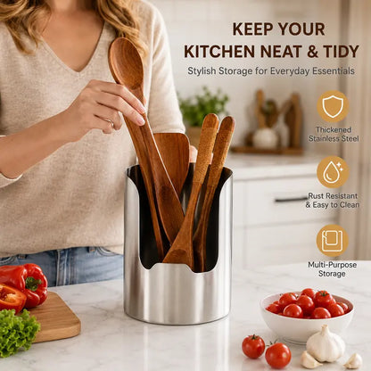 🍳Thickened Stainless Steel Utensil Organizer – Rust Resistant & Easy Clean