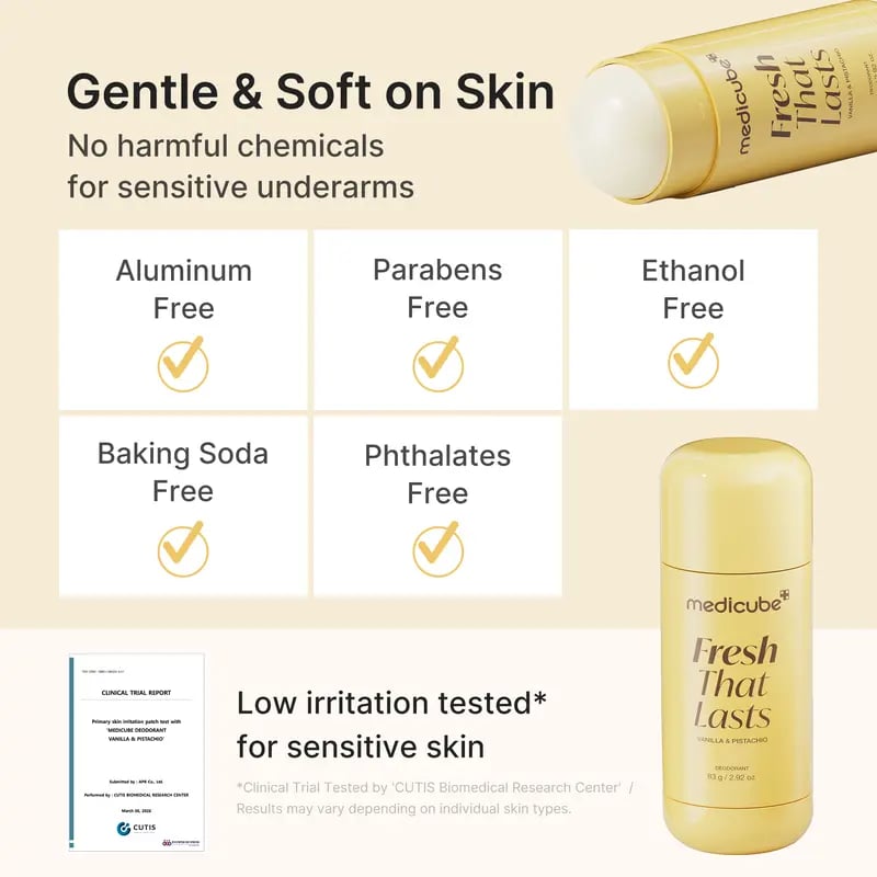 Vanilla Pistachio Deodorant – 24H Odor Control, Aluminum-Free, Kojic Acid + Turmeric, K-Beauty