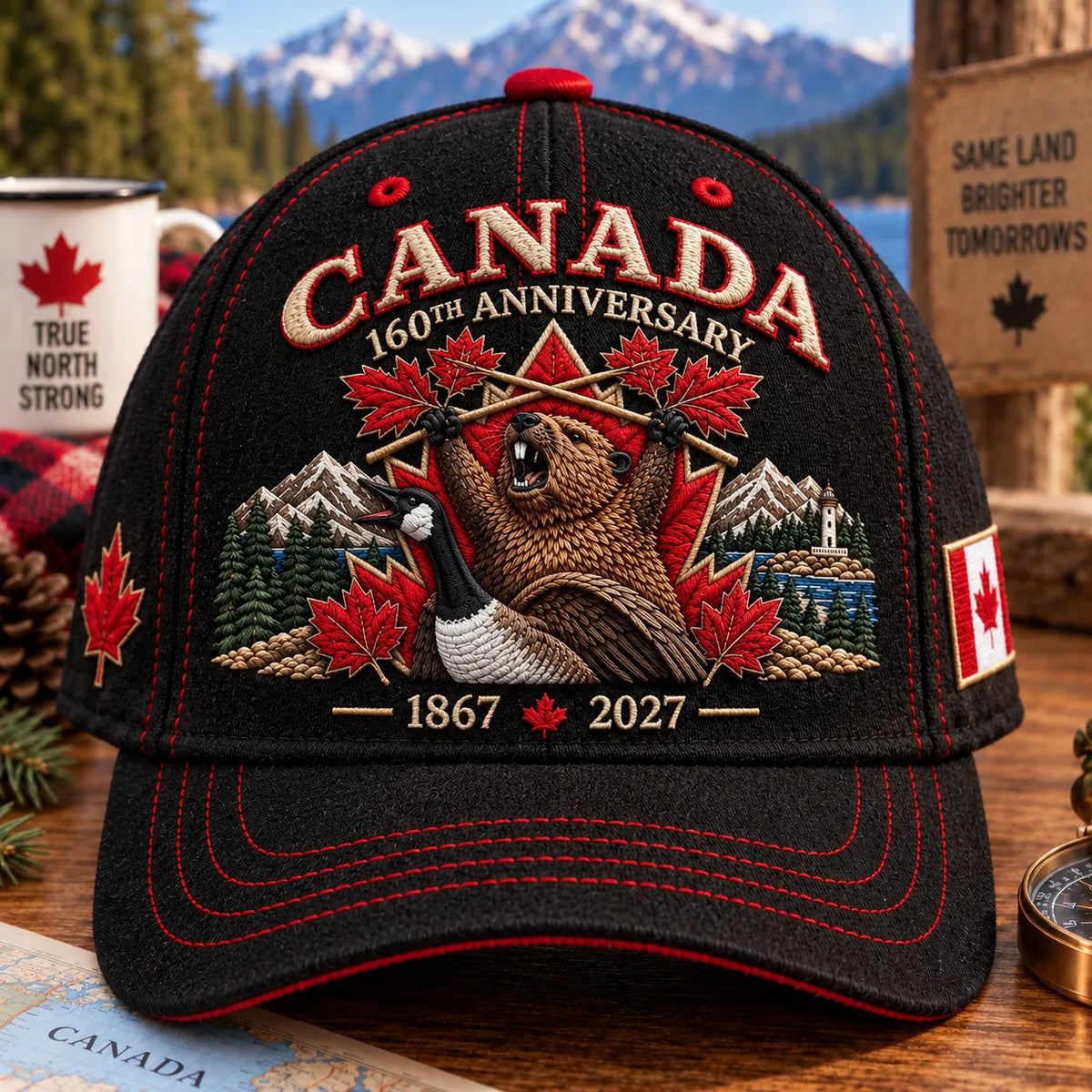 🔥LAST DAY 50% OFF - 🍁 Canada 160th Anniversary 1867–2027 – Premium Embroidered Heritage Cap 100% Cotton