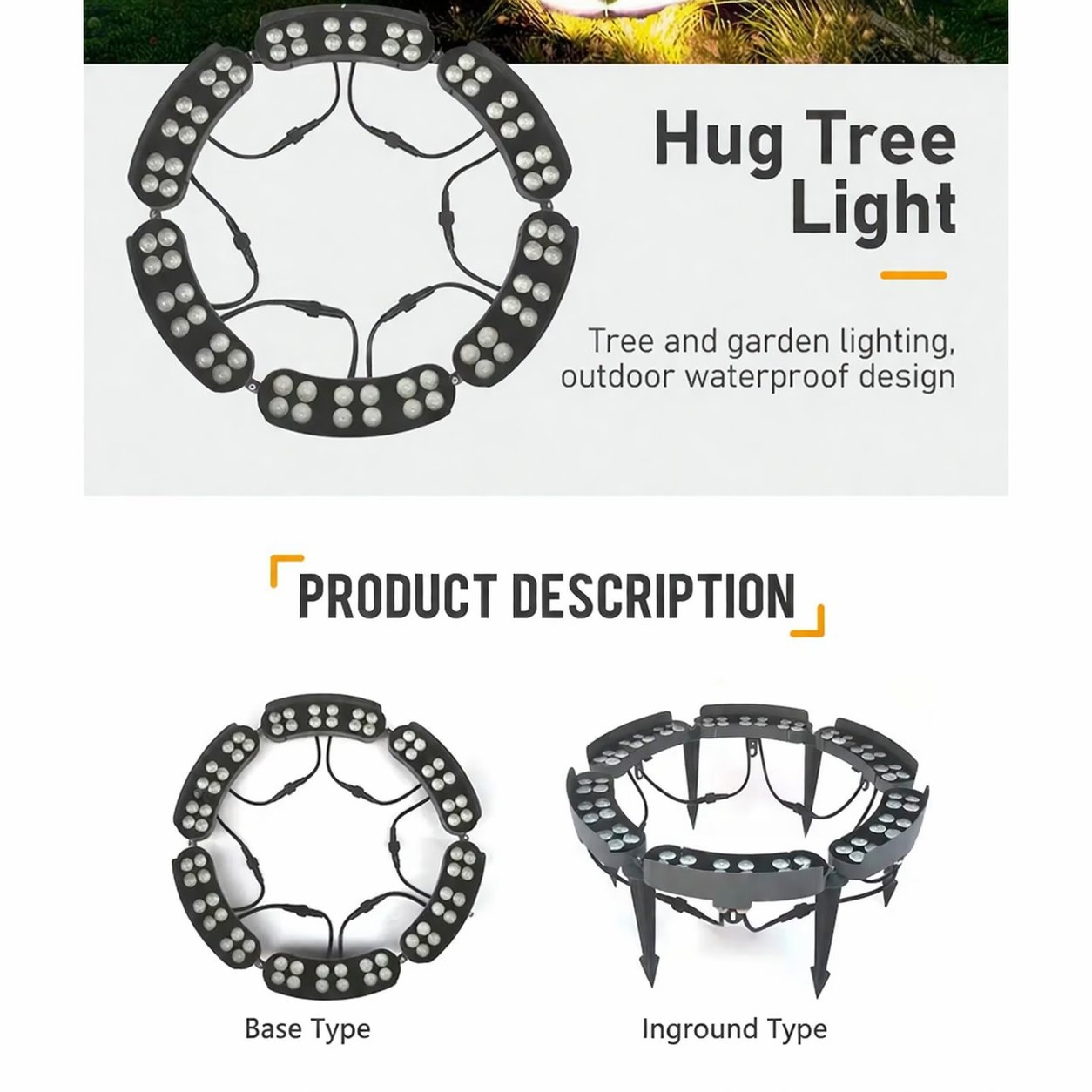 🌳 Solar LED Ring Tree Spotlight for Outdoor Landscape Lighting