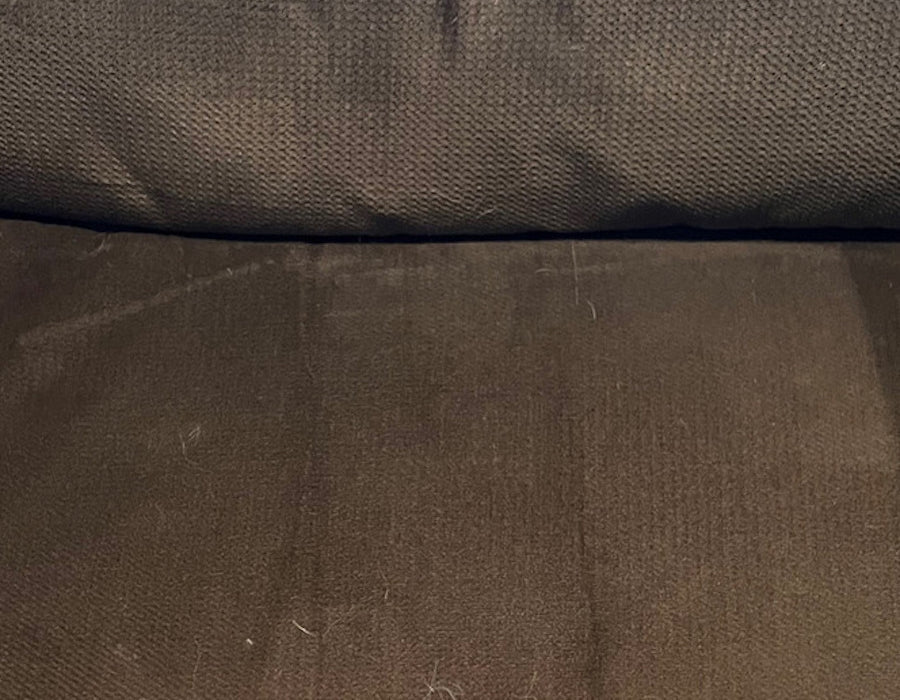 Fabric sofa surface after visible pet hair has been removed