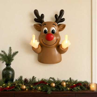 Light-Up Middle Finger Santa Wall Décor