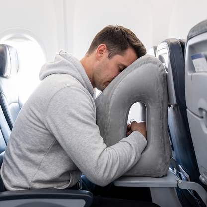 ✈️ Travel Nap Pillow – Inflatable Airplane Pillow for Long Flights