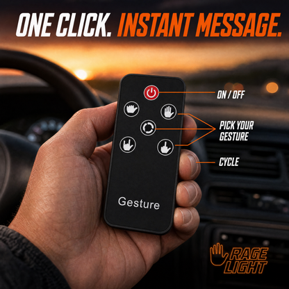 🚗 Rage Light – 4-Gesture LED Car Window Sign with Remote