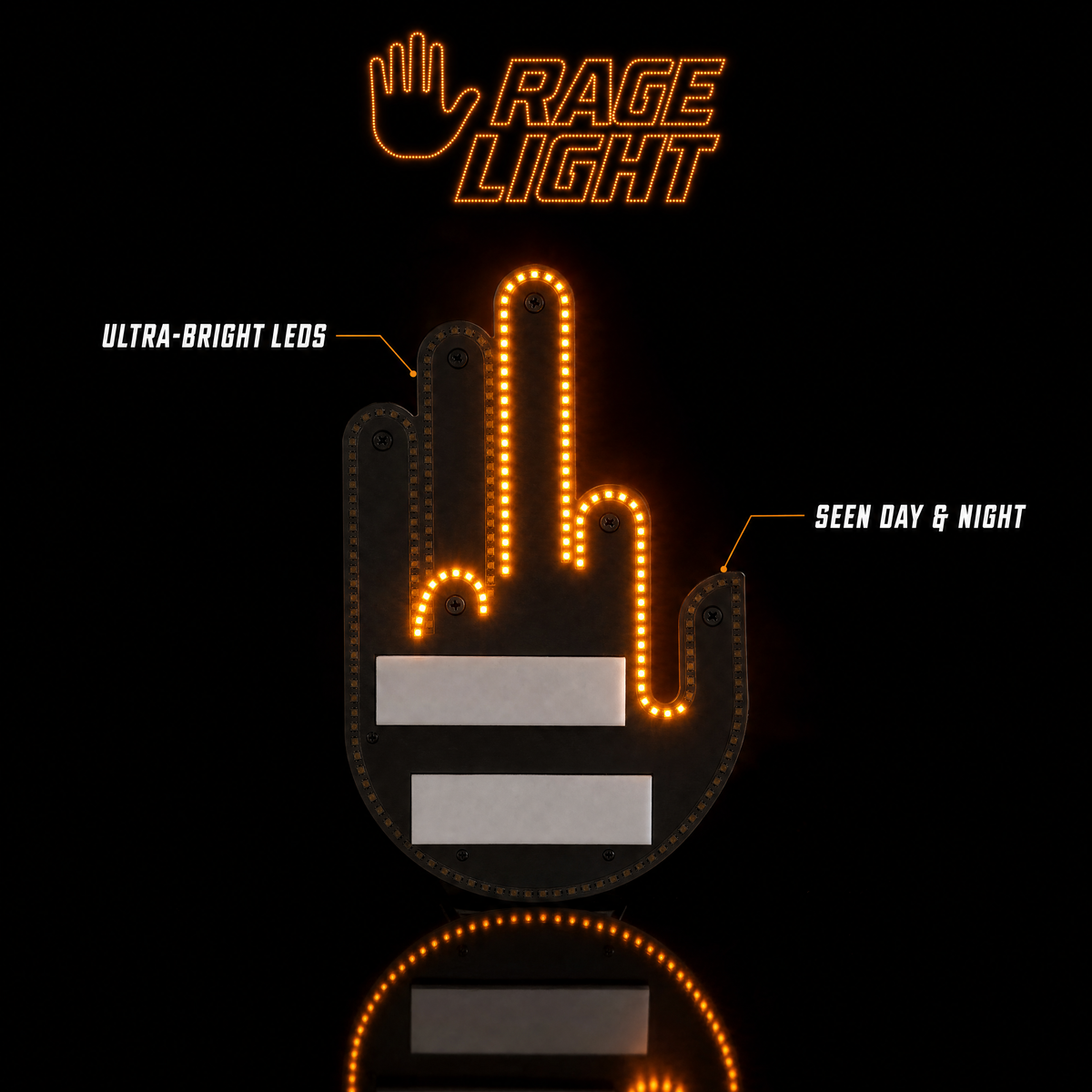 🚗 Rage Light – 4-Gesture LED Car Window Sign with Remote