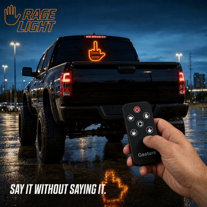 🚗 Rage Light – 4-Gesture LED Car Window Sign with Remote