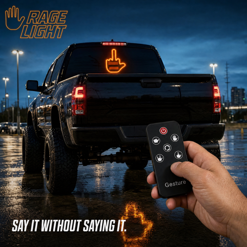 🚗 Rage Light – 4-Gesture LED Car Window Sign with Remote