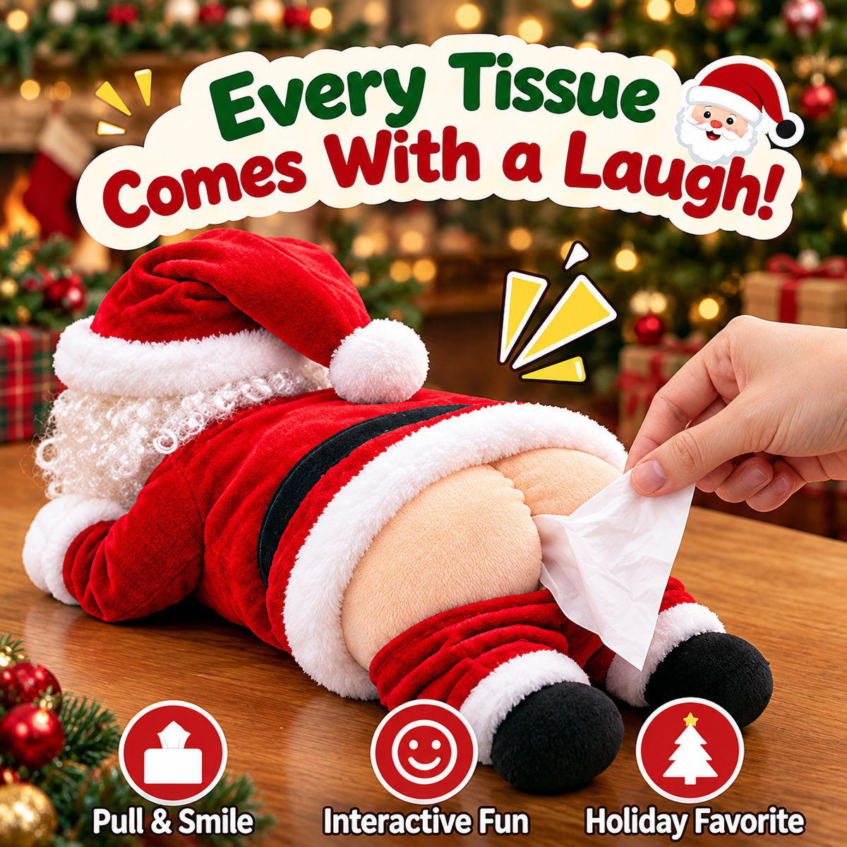 🎄 Last Day 50% OFF-🎅Fun Santa Claus Butt Tissue Box