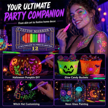 Novocanvas Glow Party Tattoo Pens