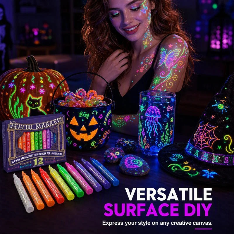 Novocanvas Glow Party Tattoo Pens