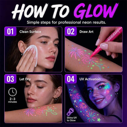 Novocanvas Glow Party Tattoo Pens