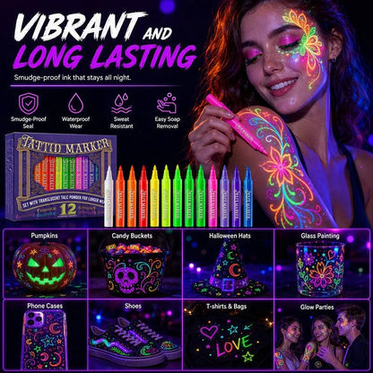 Novocanvas Glow Party Tattoo Pens
