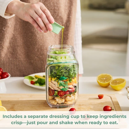 🥗 Portable Leakproof Salad Container Lid-to-Bowl Design for Gym Office Travel