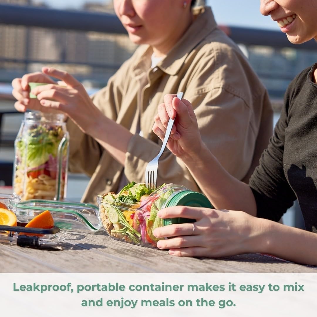 🥗 Portable Leakproof Salad Container Lid-to-Bowl Design for Gym Office Travel