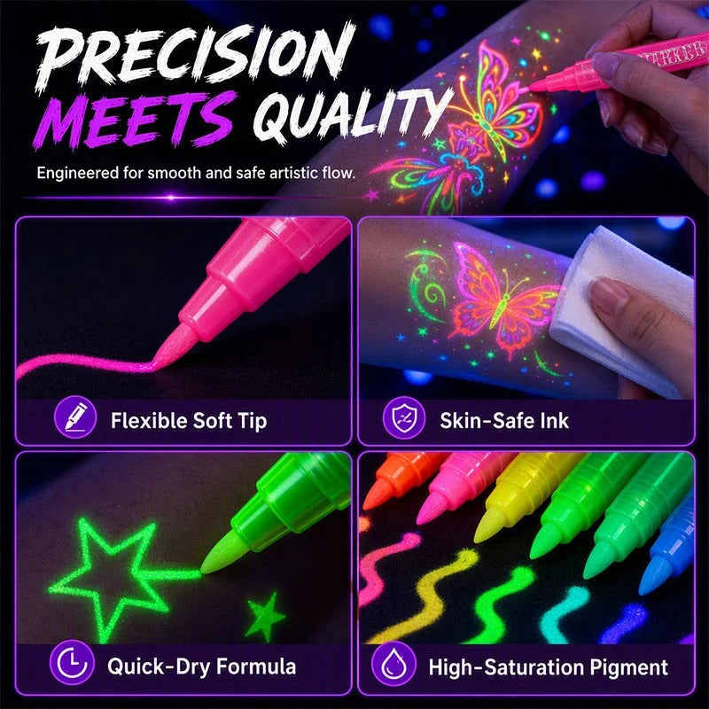 Novocanvas Glow Party Tattoo Pens