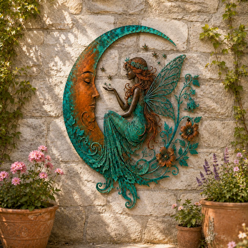 Last Day 50% OFF🌙🐝 Enchanted Crescent Moon Bee Wall Art