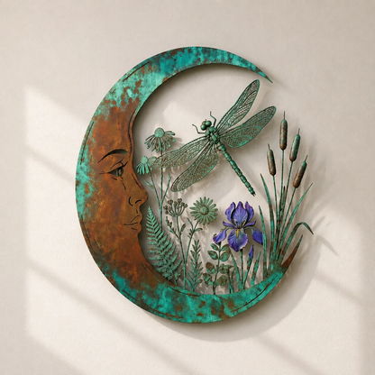 Last Day 50% OFF🌙🐝 Enchanted Crescent Moon Bee Wall Art