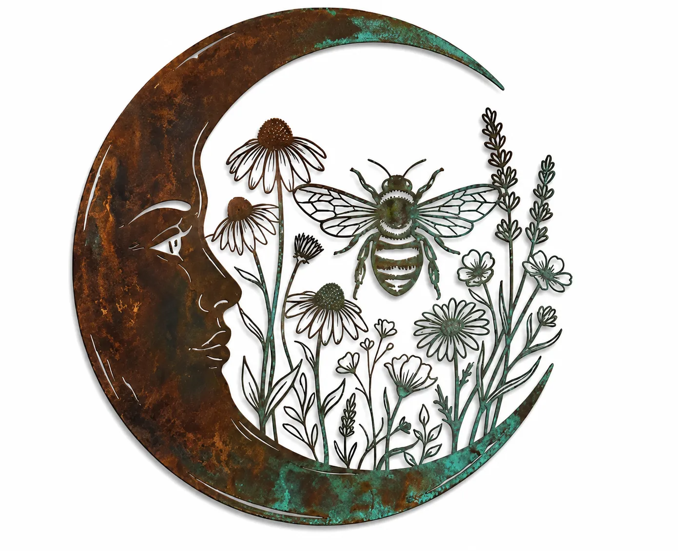 Last Day 50% OFF🌙🐝 Enchanted Crescent Moon Bee Wall Art