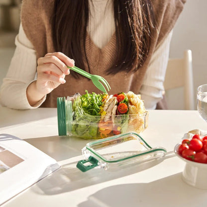 🥗 Portable Leakproof Salad Container Lid-to-Bowl Design for Gym Office Travel